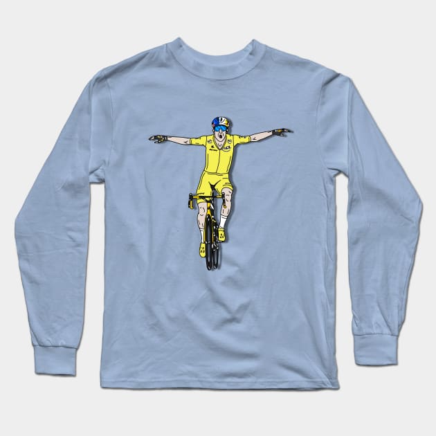 Wout Van Aert Tour de France 2022 - Stage 4 Victory Long Sleeve T-Shirt by p3p3ncil